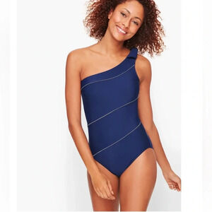 TALBOTS MIRACLESUIT® ONE SHOULDER ONE PIECE modest summer pool vacation cruise